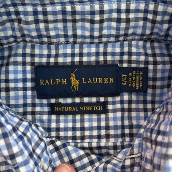 Ralph Lauren boy size 4/4T natural stretch, long sleeve button-down - Picture 4 of 6